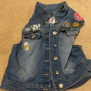 OK, so this is from justice for denim jacket sleeveless